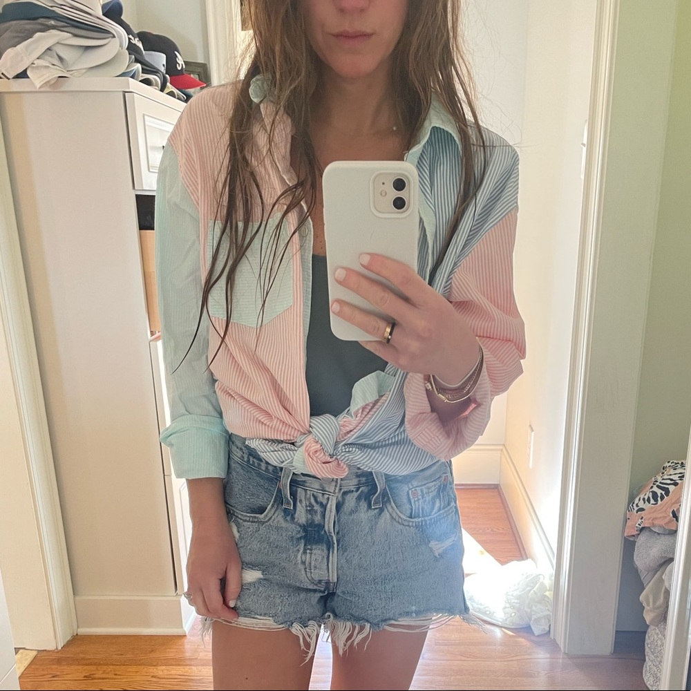 Solid & Striped swim coverup / button up